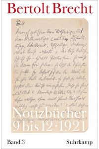 Notizbücher  - Band 3: 1921