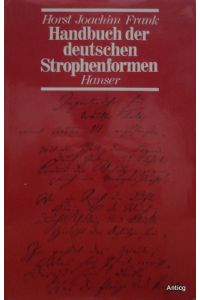 Handbuch der deutschen Strophenformen.