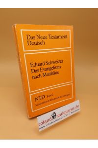Das Evangelium nach Matthäus ; Das Neue Testament deutsch ; Teilbd. 2