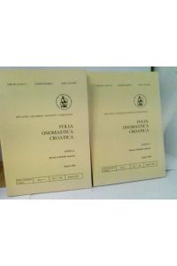 Konvolut: 2 Bände Folia Onomastica Croatica