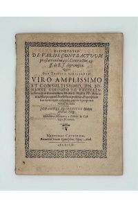 Disputatio de variis contractuum praestationibus, ex l. contractus. 23. ff. de R. J. deprompta [. . . ].