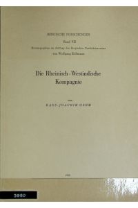 Rheinisch-Westindische Kompagnie.   - Bergische Forschungen ; 7.