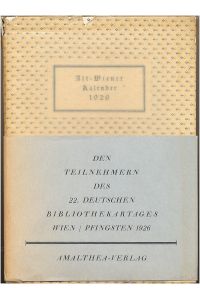 Alt-Wiener Kalender auf das Jahr 1926.