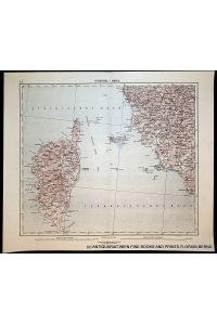 CORSICA MAP Übersichtskarte von Mitteleuropa ; A. 5. , Civitavecchia, I. Corsica
