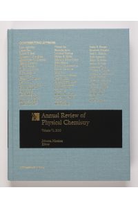 Annual Review of Physical Chemistry Volume 71, 2020