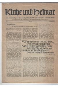 Kirche und Heimat Nr. 4 1950.   - Ein Heimatgruß an evangelische Umsiedler um Heimkehrer. Hrsg. im Auftrage des Evangelischen Bischofs von Berlin.
