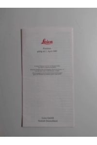 Leica  - Preisliste gültig ab 1. April 1989