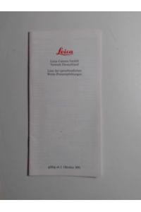 Leica  - Liste der unverbindlichen Werks-Preisempfehlungen gültig ab 1. Oktober 1991