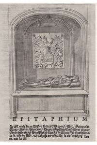 Epitaphium für Antoine de Ongenies, Segneur de Bruay, Sarton, Ramecourt, Ligny & Croy etc. (1420- 1478). Kupferstich, (1740).