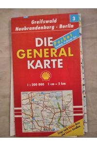 Generalkarte 3/6 - Greifswald, Neubrandenburg, Berlin, Braunschweig, Schwerin, Brandenburg 1:200000.