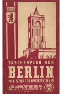 Taschenplan von Berlin mit Straßenverzeichnis DDR 1959