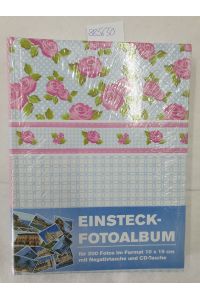 Einsteck-Fotoalbum für 200 Fotos mit Negativtasche und CD-Tasche ( Design: Rosen/Vichy-muster)  - Einsteckfotoalbum im Format 10x15 cm