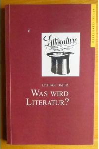 Was wird Literatur?.   - Wespennest-Essay