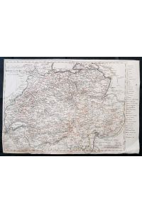 Die Schweitz oder Helvetien u. Wallis. Grenzkolorierte Kupferstich-Karte.