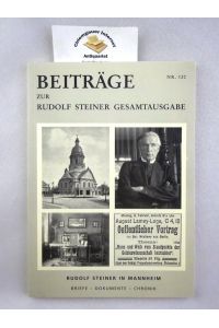 Beiträge zur Rudolf-Steiner-Gesamtausgabe : Veröffentlichungen aus dem Archiv der Rudolf-Steiner-Nachlassverwaltung