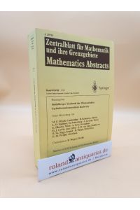 Zentralblatt für Mathematik und ihre Grenzgebiete : Band 850/3, 1997 / Mathematics Abstracts