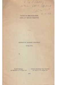 Notes de Bibliograhie Jaina et Moyen-Indienne. Extrait du Journal Asiatique (Année 1972).