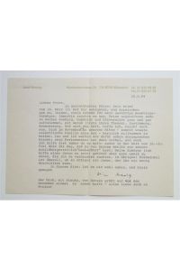 Maschinenschriftlicher Brief mit eigenhändiger Unterschrift. Männedorf, Mai 1994
