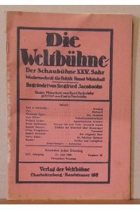 Die Weltbühne XXV. Jahrgang 11. Juni 1929 Nr. 24 (Der Schaubühne XXV. Jahr. Wochenschrift für POlitik-Kunst-Wirtschaft)