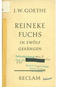 Reineke Fuchs in zwölf Gesängen.   - Universal-Bibliothek Nr. 61/61 a.