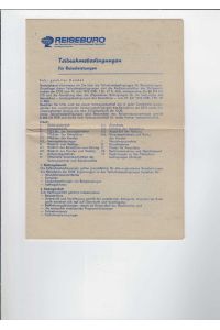 Teilnahmebedingungen für Reiseleistungen.   - VEB Reisebüro der DDR.