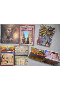 Schönes Konvolut Kairo, Luxor/Abu Simbel: 3 Leporellos u. 2 Postkarten/Luxor und Karnak/Abu Simbel. /Die Meisterwerke des Ägyptischen Museums Kairo.