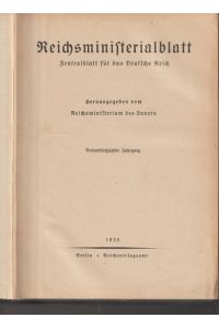 Reichsministerialblatt.   - Zentralblatt für das Deutsche Reich.