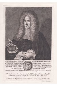 Pirro Maria di Gio. Gabbrielli Medico, e filosofo. . .  - Pirro Maria Gabrielli (1643-1705) Italian physician professor medicine Medizin Siena Portrait