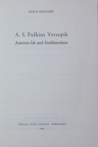 A. S. Pu¨kins Versepik.   - Autoren-Ich u. Erzählstruktur.