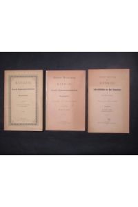 Katalog der Grossh. Gymnasialbibliothek zu Konstanz, 3 Bände (Hauptband + Erster Nachtrag + Zweiter Nachtrag).