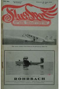 FlugSport (1926).   - Illustrierte technische Zeitschrift und Anzeiger für das gesamte Flugwesen.