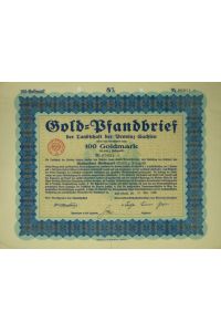 Gold-Pfandbrief der Landschaft der Provinz Sachsen 100 Goldmark (1928) (2)
