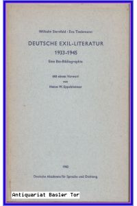 Deutsche Exil-Literatur 1933 - 1945.   - Eine Bio-Bibliographie.