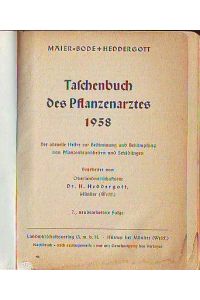 Taschenbuch des Pflanzenarztes 1958.
