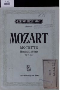Mozart - Motette Exsultate, jubilate K. V. 165.   - AA-3527. Klavieraszug mit Text