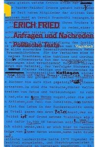 Anfragen und Nachreden. Politische Texte.   - Hrsg. von Volker Kaukoreit. Wagenbachs Taschenbücherei 231.