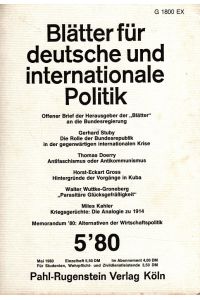 Blätter für deutsche und internationale Politik Heft 5/80 (25. Jahrgang)