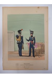 Militaria - Royaume de Wurtemberg ( Württemberg Uniform ) Gendarmerie Capitaine  - Aus Heinrich Ambros Eckert und Dietrich Monten Das deutsche Bundesheer in charakteristischen Gruppen, 1838 – 1843.