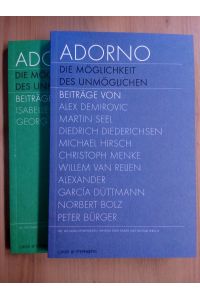 Adorno - die Möglichkeit des Unmöglichen. Zwei Bände. [Erschienen anläßlich der Ausstellung Adorno im Frankfurter Kunstverein, 29. Oktober 2003 - 4. Januar 2004].