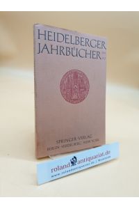 Heidelberger Jahrbücher, Band 15 (1971)