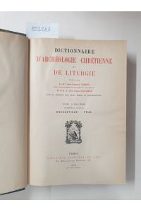 Dictionnaire d'archéologie chrétienne et de liturgie. Halbband 5. 1 :