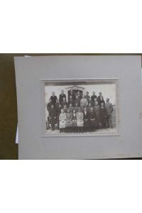 Fotografie Schulklasse Lehrer Schwär 30x24 cm um 1920 Lehrerin -II