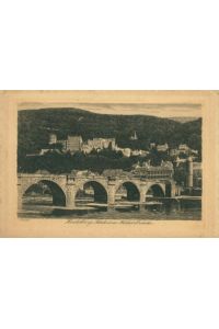 Ansichtskarte Heidelberg Schloss Neckarbrücke Künstlerkarte (Nr. 9200)