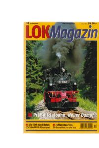 Preßnitztalbahn: Neuer Dampf / Fahrzeugporträt: Die Baureihen 210 und 219 / Menschen und Maschinen: Der Eisenbahnmaler Julius C. Turner . . . (u. a. ) / In: Lok Magazin.   - Nr. 10 / Oktober 2000.