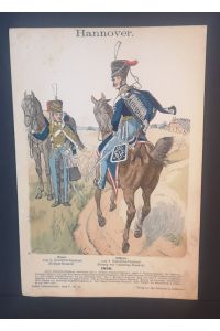 Chromolithografie von 1896. Hannover. Offizier vom 3. Kavallerie-Regiment. 1830.