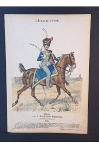 Chromolithografie von 1896. Hannover. Offizier vom 2. Kavallerie-Regiment (Osnabrücker Husaren). 1828.