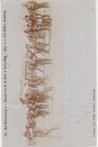Bamberg. Zur Erinnerung a. d. Parade vor Sr. K. Hoh. d. Prinz-Reg. v. Bay. A. 4. Juli 1898 zu Bamberg. Postkarte. Beschrieben und gestempelt am 28. Juli 1898.