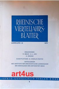 Rheinische Vierteljahrsblätter :  - Jahrgang 43 ; Des Instituts für Geschichtliche Landeskunde der Rheinlande an der Universität Bonn.
