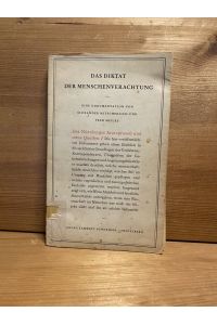 Das Diktat der Menschenverachtung : E. Dokumentation.   - Alexander Mitscherlich ; Fred Mielke / Teil von: Anne-Frank-Shoah-Bibliothek