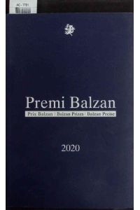 Premi Balzan 2020.   - Fondazione Internazionale Balzan